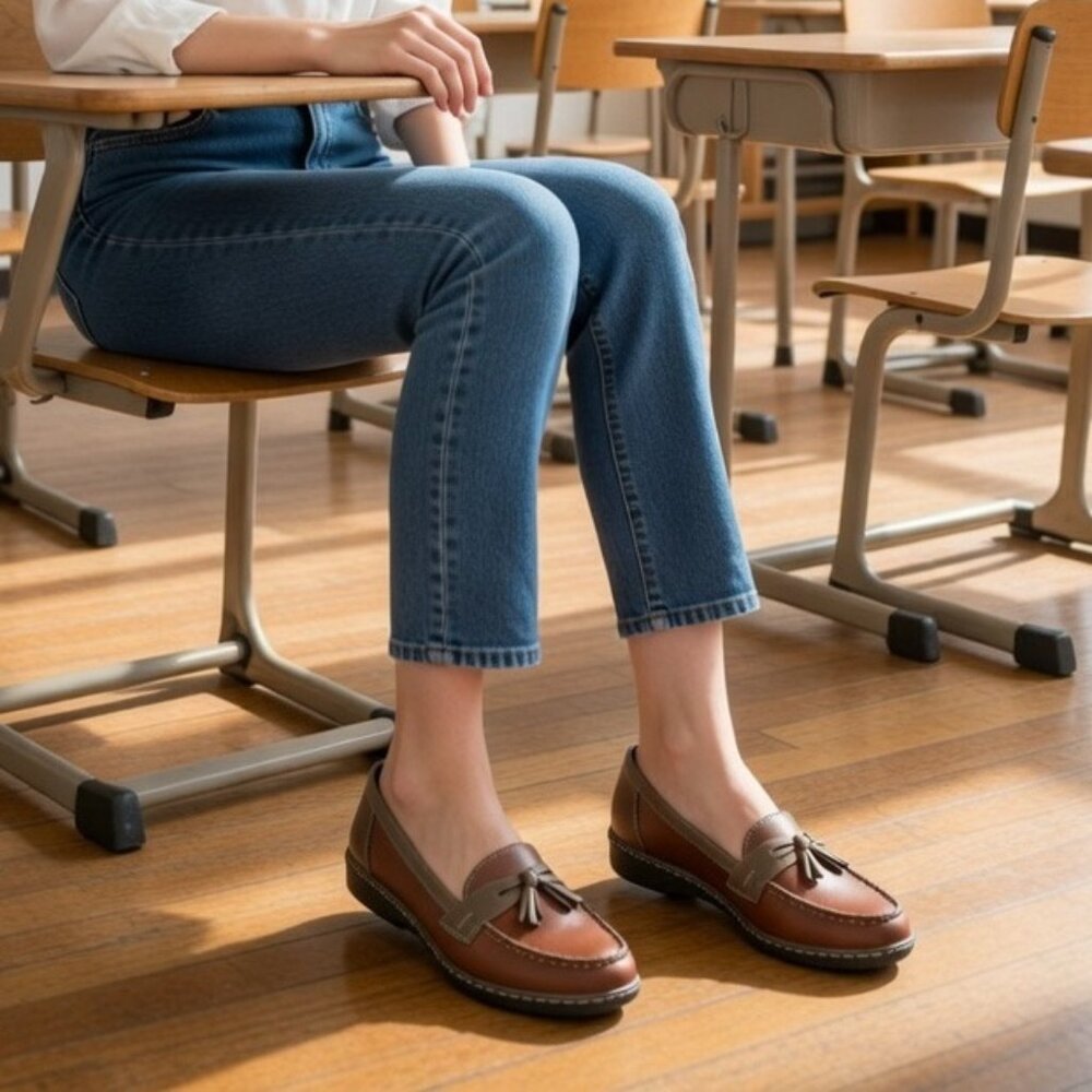 Clarks Collection Women's Brown Tasseled Comfort Loafers, Size 8.5